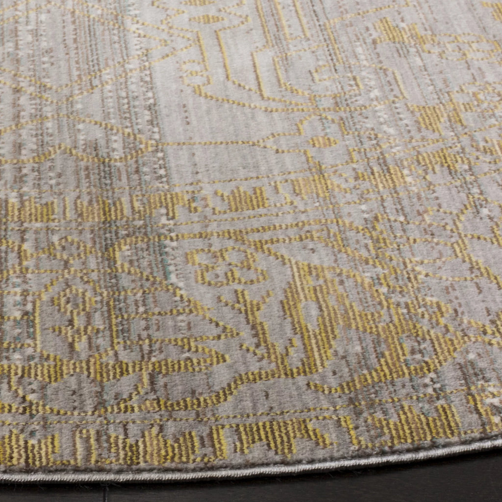 Grey/Gold Polyester Area Rug 3' x 5' K324139