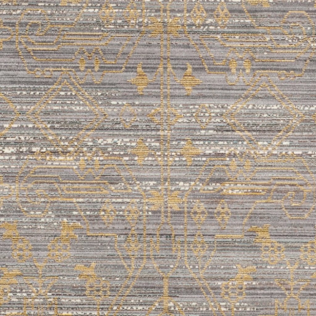 Grey/Gold Polyester Area Rug 3' x 5' K324139
