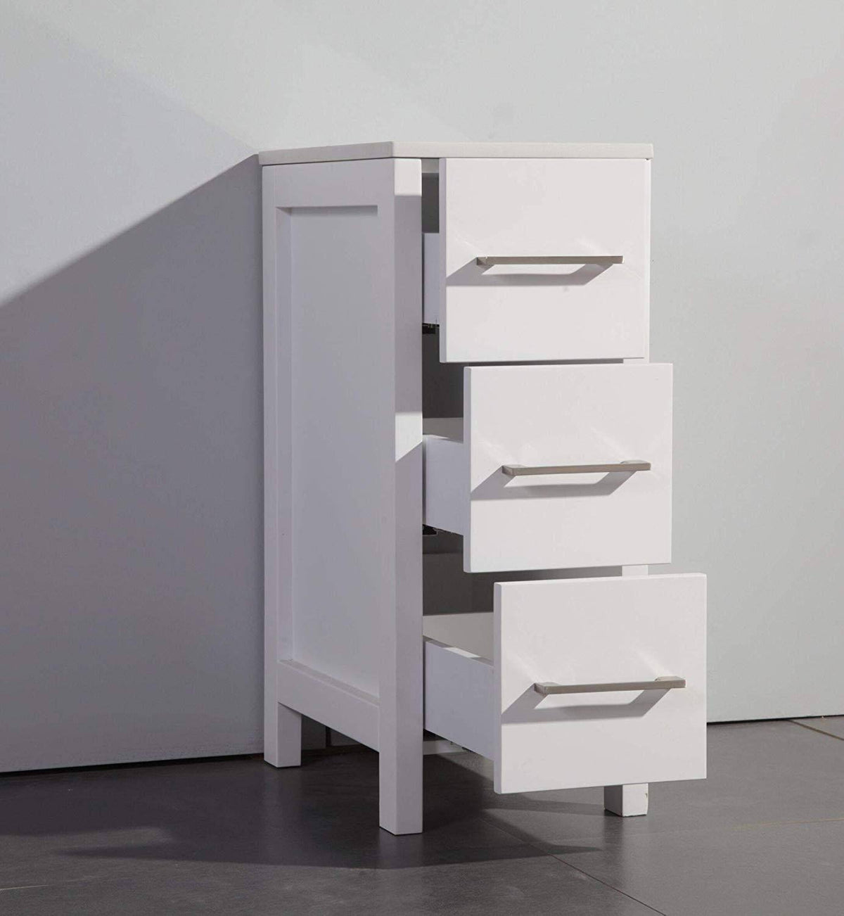 12 inch Wide Bathroom Vanity Cabinet with Ceramic Top S633