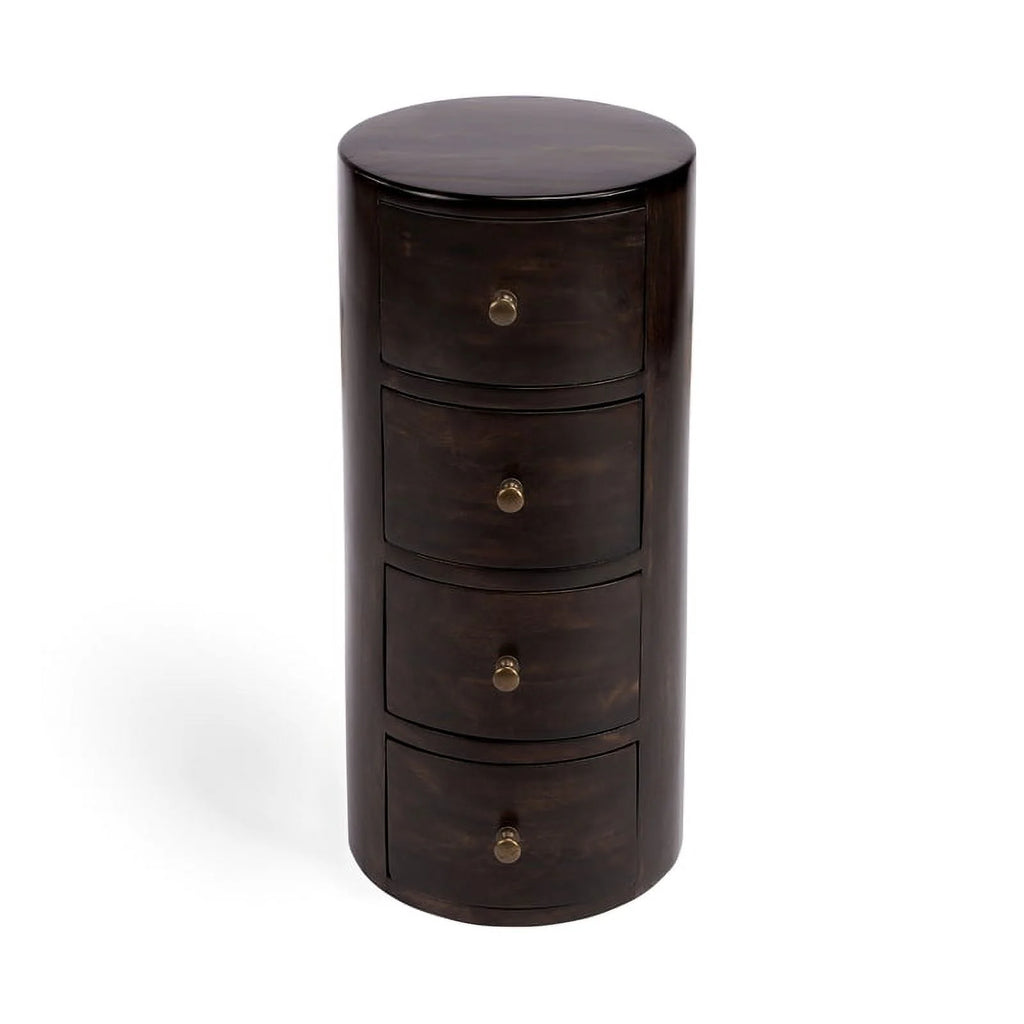 Dark Brown Mango Wood End Table with Storage Set of 2 G130517