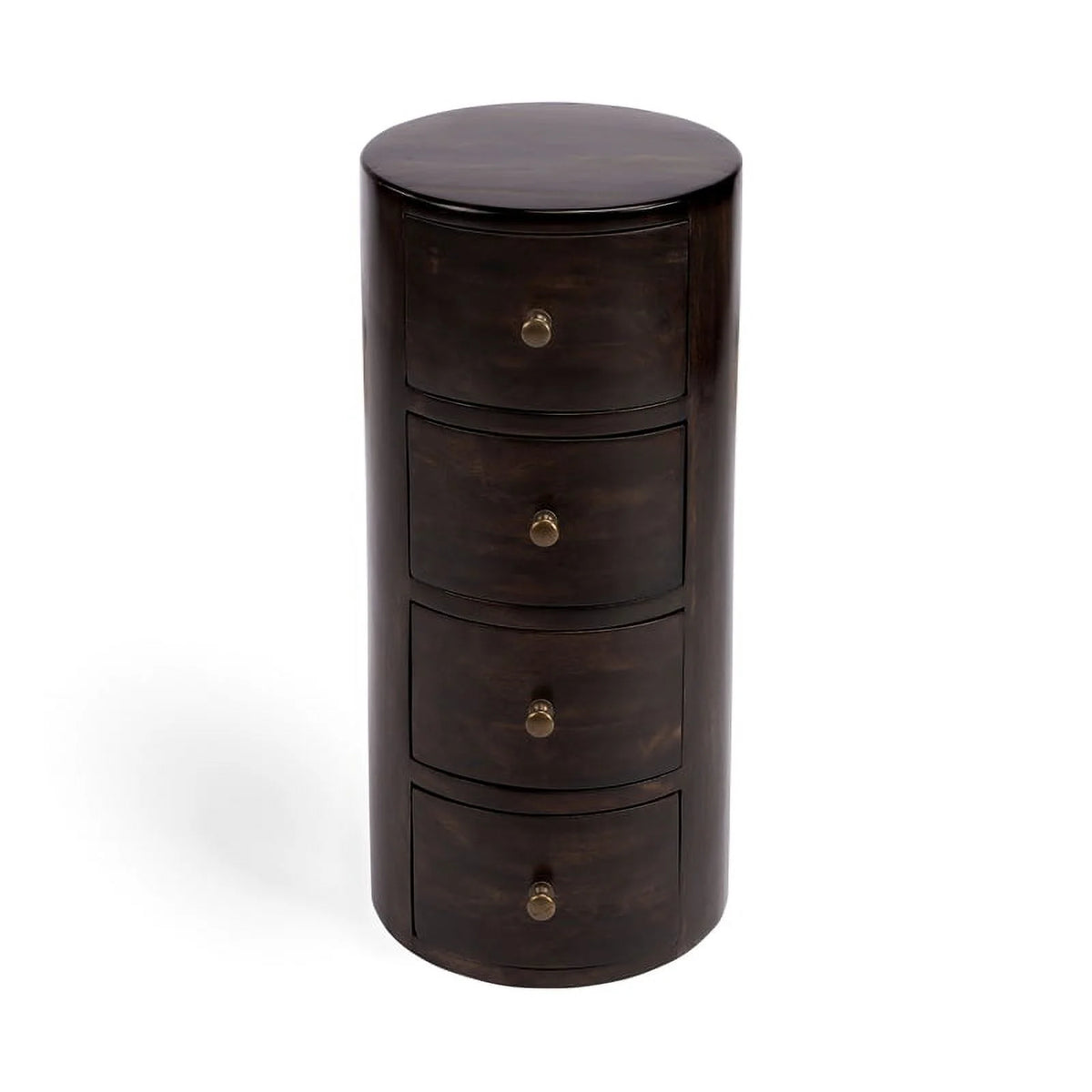 Dark Brown Mango Wood End Table with Storage Set of 2 G130517