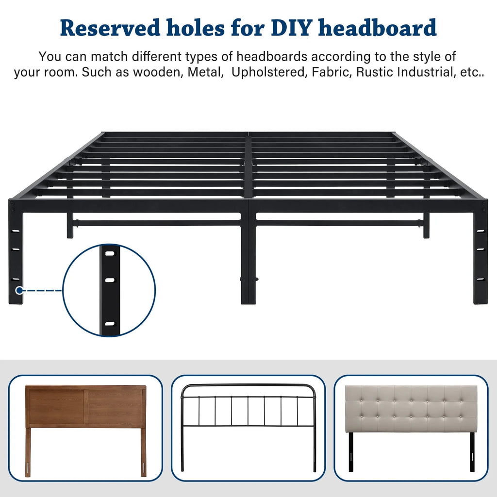 Full Size 18 inch Heavy Duty Metal Platform Bed Frame W372