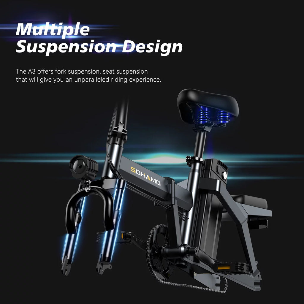 400W Folding Electric Bike with 48V 12Ah Removable Battery G873