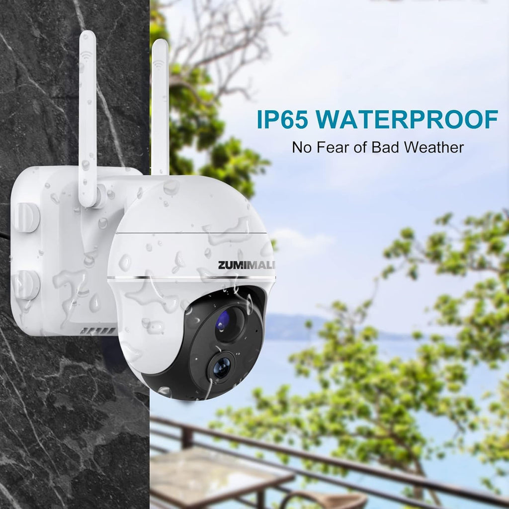 Wireless Outdoor Security Cameras with 360° PTZ, Battery Powered, 1080P Night Vision, IP66 Waterproof U3964