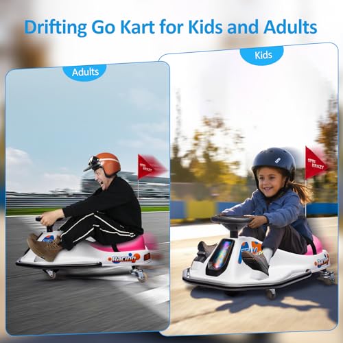 24V Electric Drifting Go Kart White Pink V4397