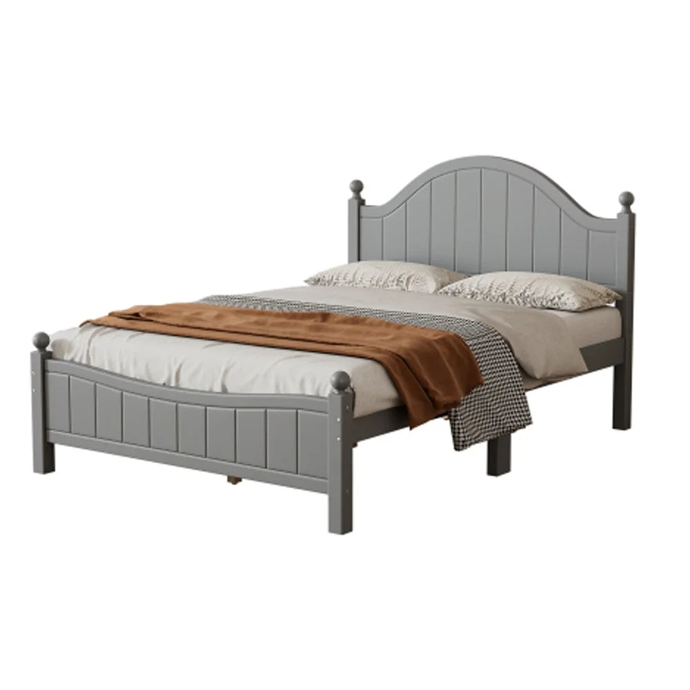 Gray Solid Wood Platform Bed Full Y5611