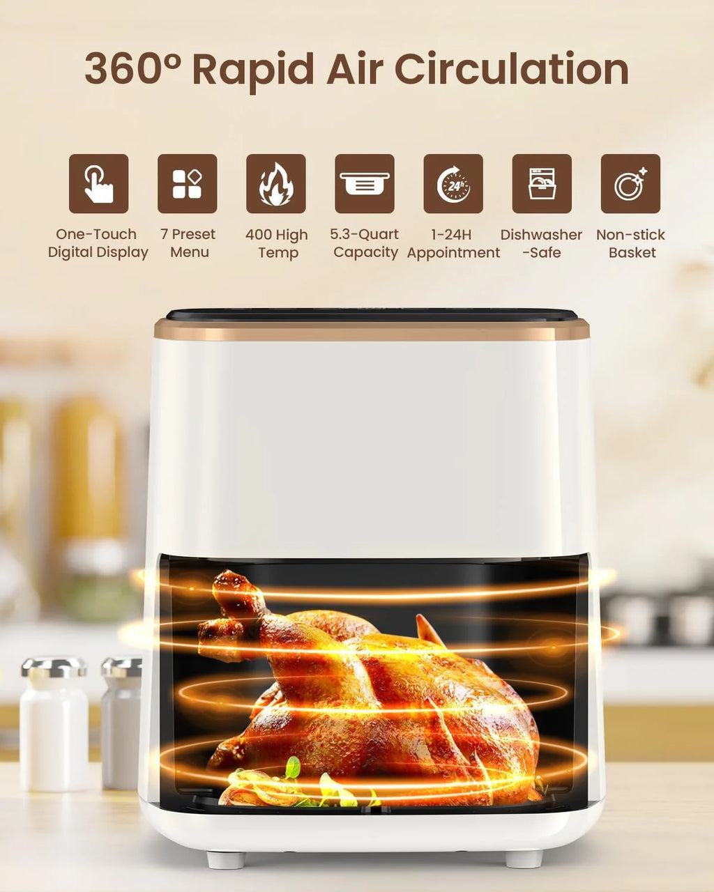 5.3Qt Air Fryer with Viewing Window Y794