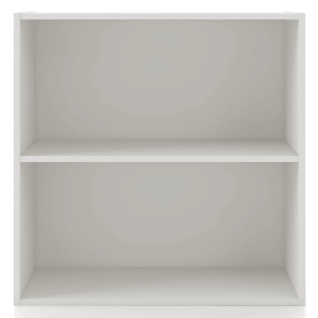 White 2-Tier Wood Bookcase K80727