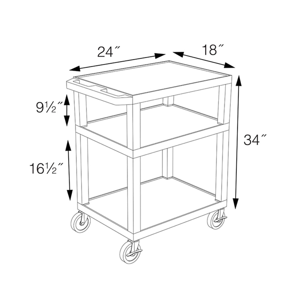 AV Cart 3 Shelves Black Legs Blue P902362
