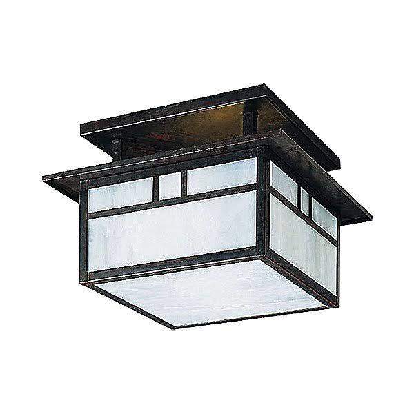 2-Light Semi Flush Mount Bronze Amber Mica M817