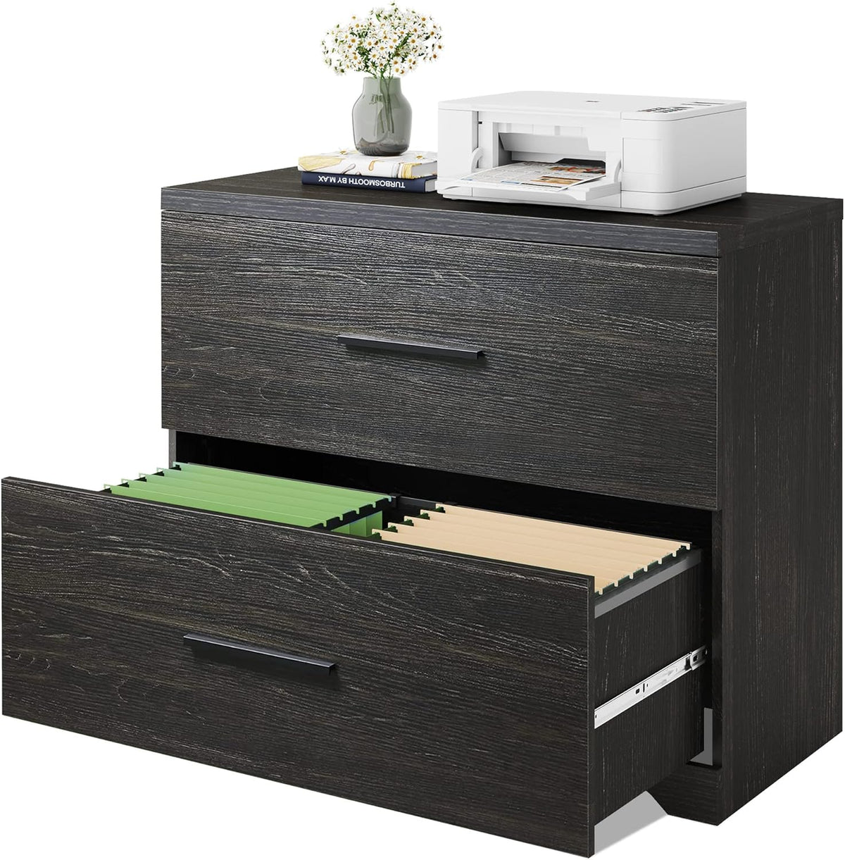 2 Drawer Wood Lateral File Cabinet with Anti-tilt Mechanism X49133
