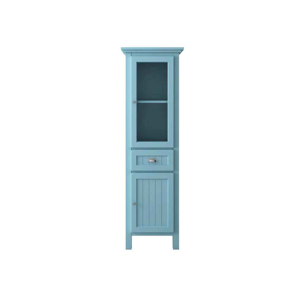 20 in. W x 65 in. H x 14 in. D Bathroom Linen Storage Cabinet in Sea Glass, Blue O802999