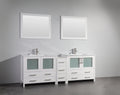 84 in. Single Sink Vanity Cabinet with Ceramic Sink & Mirror White K29876