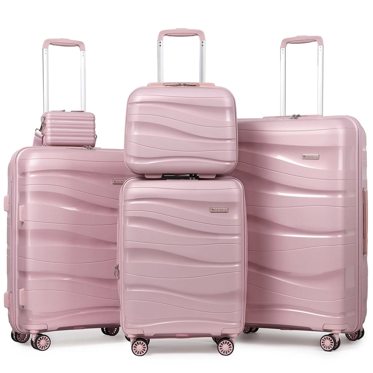 5 Luggage Sets PP Hardside Spinner Luggage Expandable Carry-on Suitcase H2730