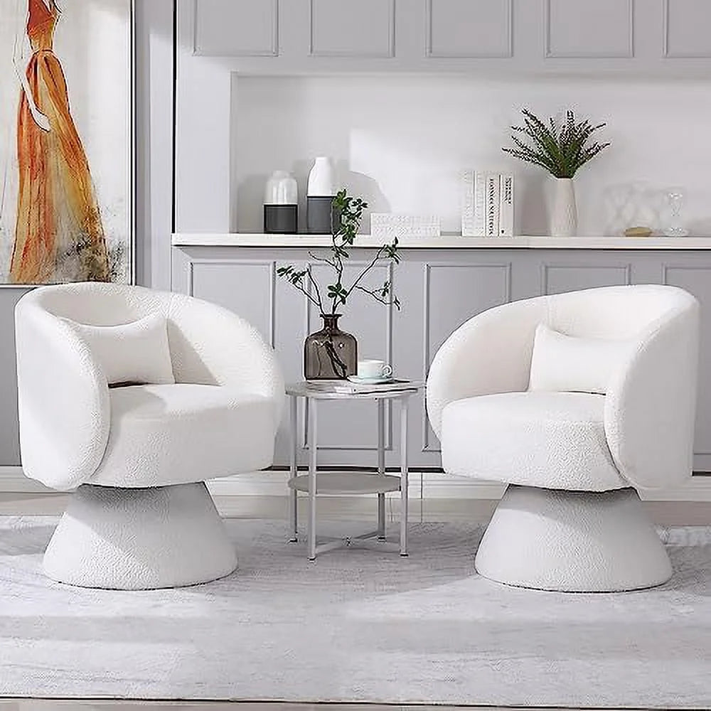 Linen Upholstered Swivel Accent Chair Set of 2 T321