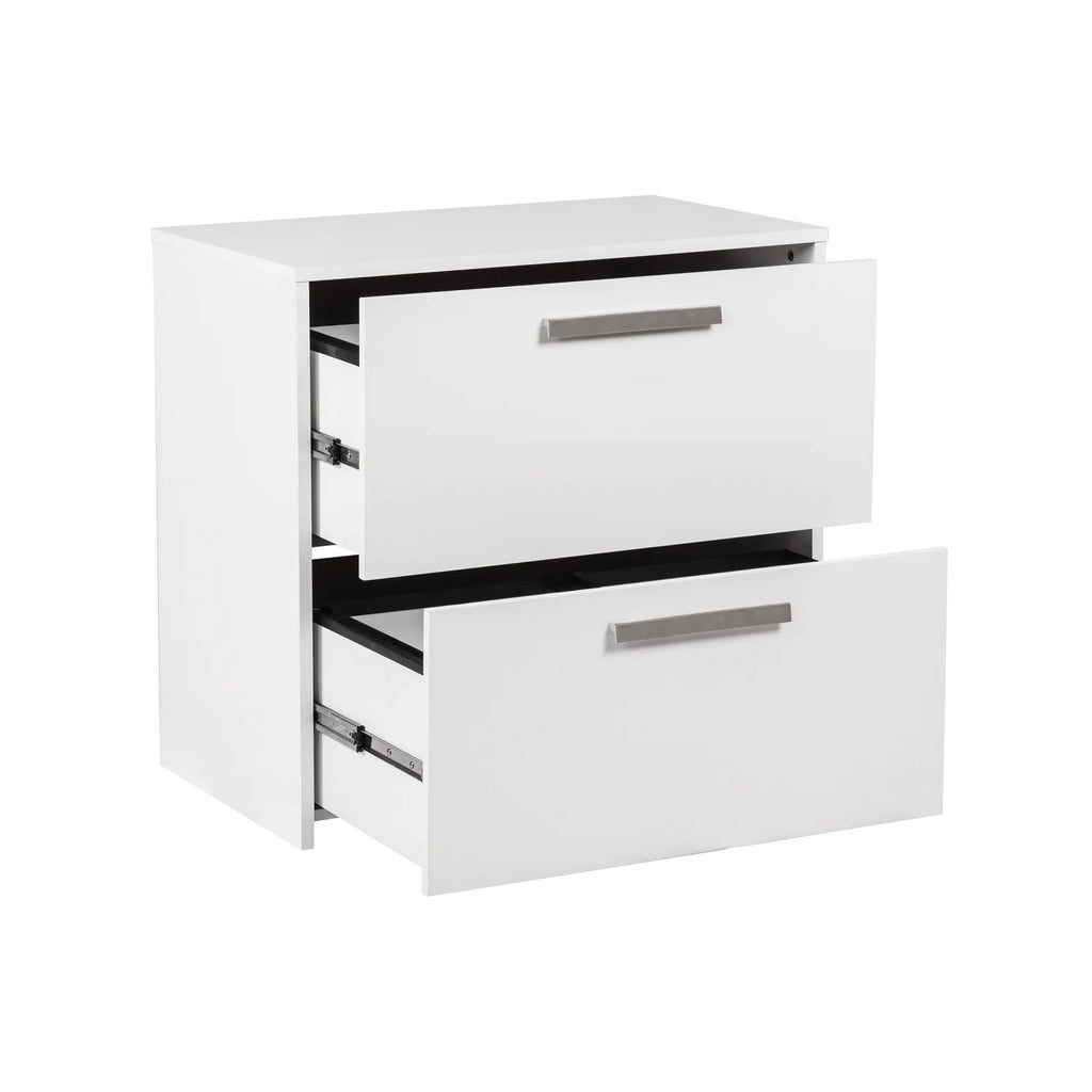 White 2-Drawer Engineered Wood File Cabinet S2346