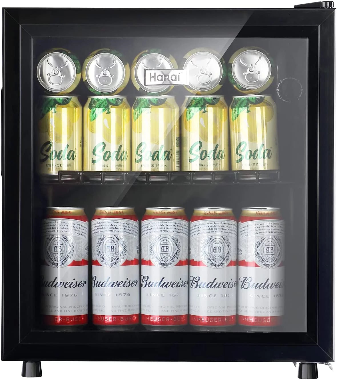 100 Can Capacity Compact Beverage Refrigerator with Glass Door U179