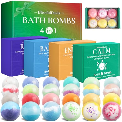 24 Pcs Bath Bombs Set with 6 Scents G941240
