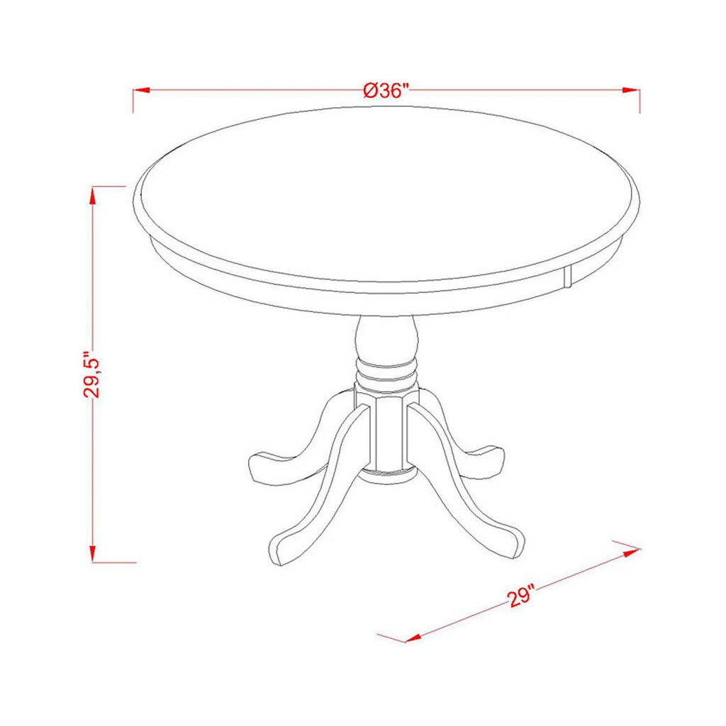 5 Pc Dining Set with Round Table and 4 Chairs O401754