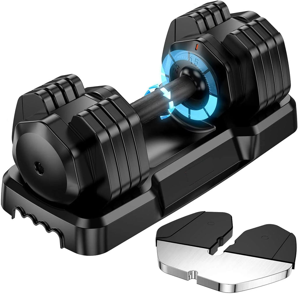 Adjustable 55lb Dumbbell with Metal Handle and Tray C8736