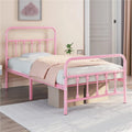 Queen Metal Bed Frame with Headboard & Footboard, White I52873