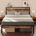Queen Bed Frame with Industrial Headboard T535