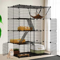 4-Tier Cat Cage Cat Hammock Metal Wire Cat Kennel Cat Playpen T973