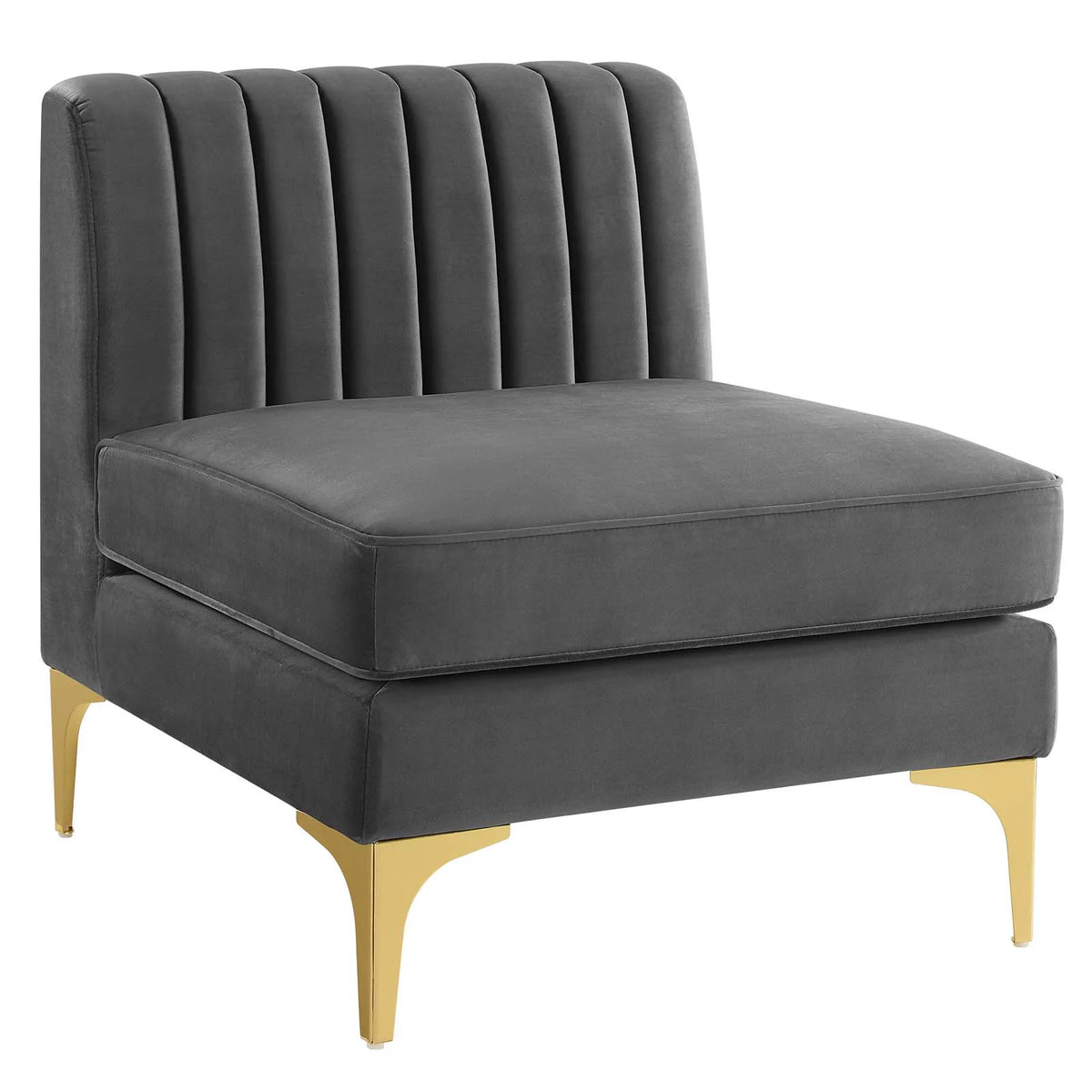 Gray Velvet 8-Piece Sectional Sofa S717899