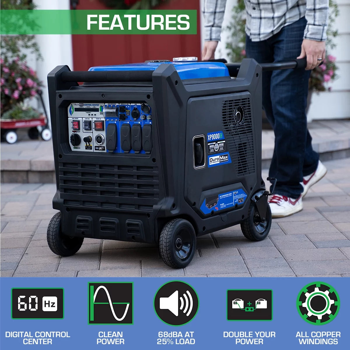 9000 Watt Dual Fuel Inverter Generator with CO Alert F34690
