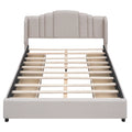 Beige Linen Queen Size Upholstered Platform Bed with 4 Drawers H607299
