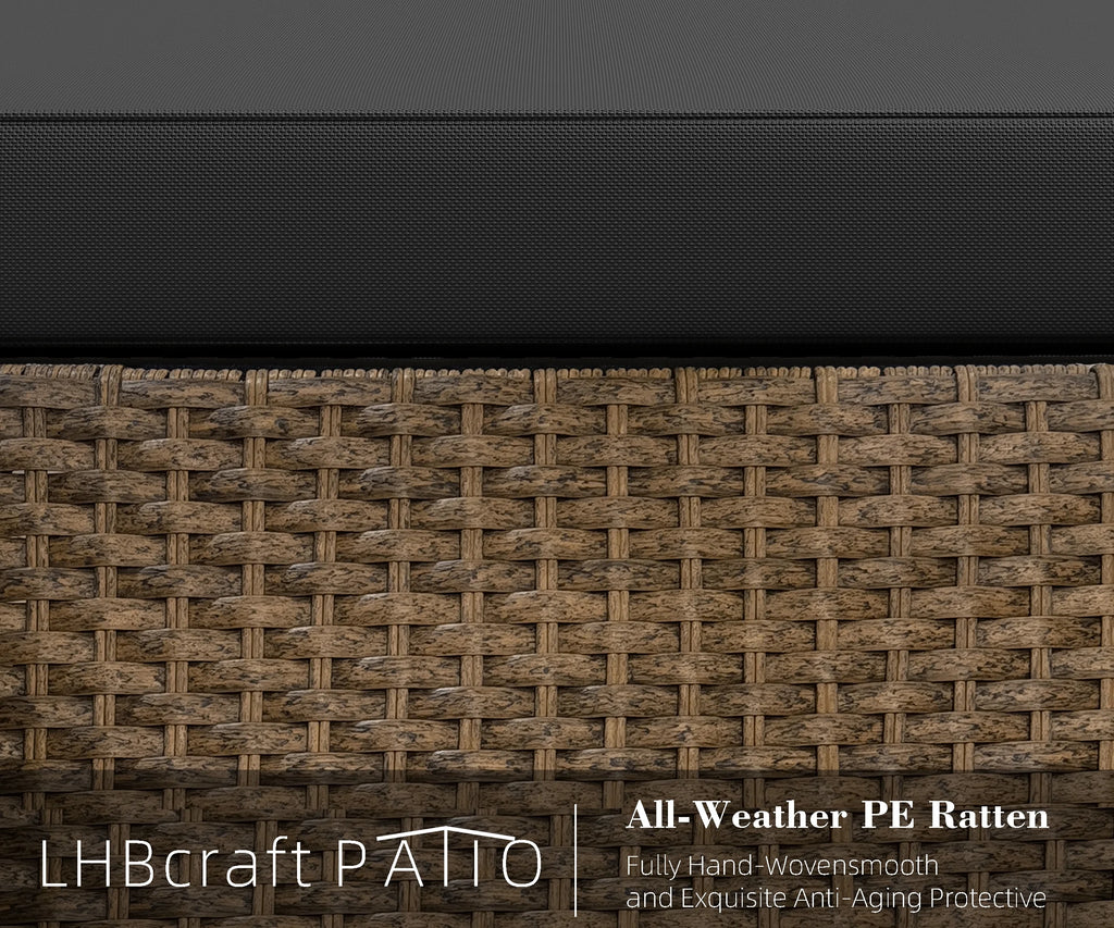 5 Piece PE Wicker Rattan Patio Conversation Set F436