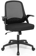 Black Mesh Office Chair with Flip-up Armrest and Lumbar Support S868424