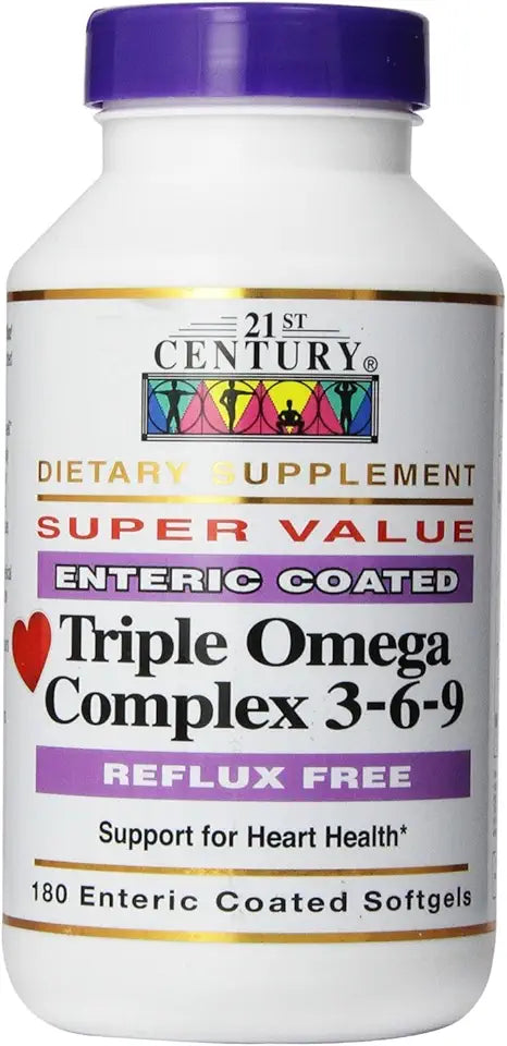 Triple Omega Complex 3-6-9 Enteric Coated Softgels 180 Count Pack of 2 Z755