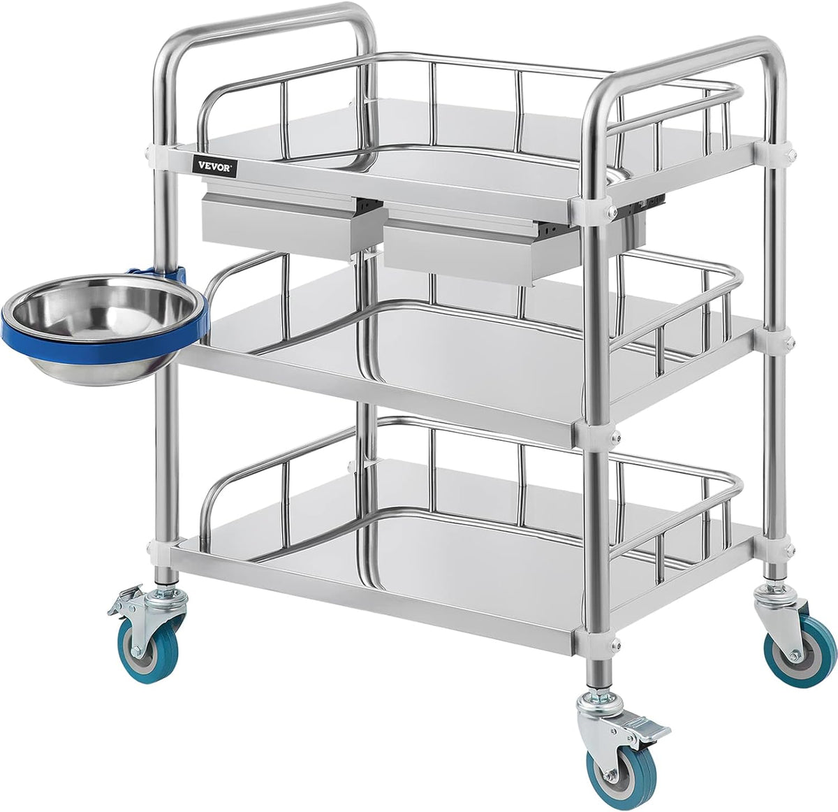 3 Layer Stainless Steel Lab Cart with Drawers W748497