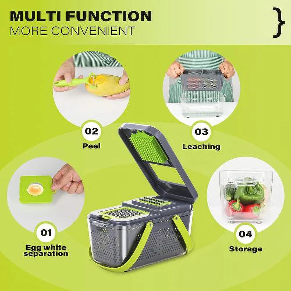 Vegetable Chopper with Container 22-in-1 13 Blades W739268
