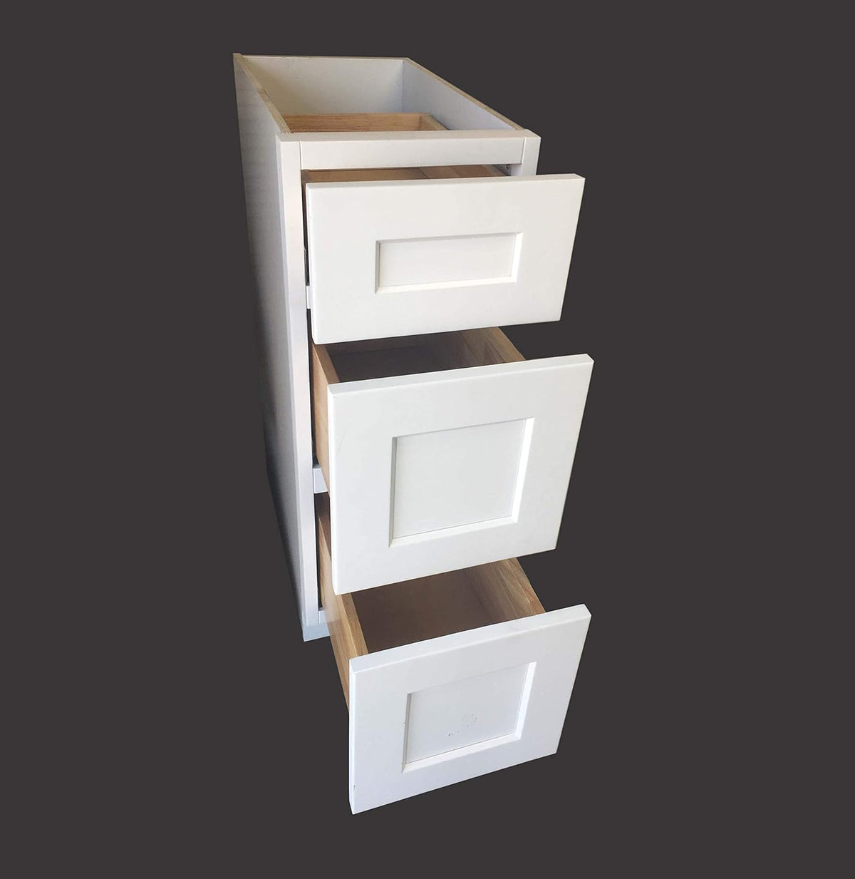 White 3 Drawer Solid Wood Bathroom Vanity Base Cabinet M5072