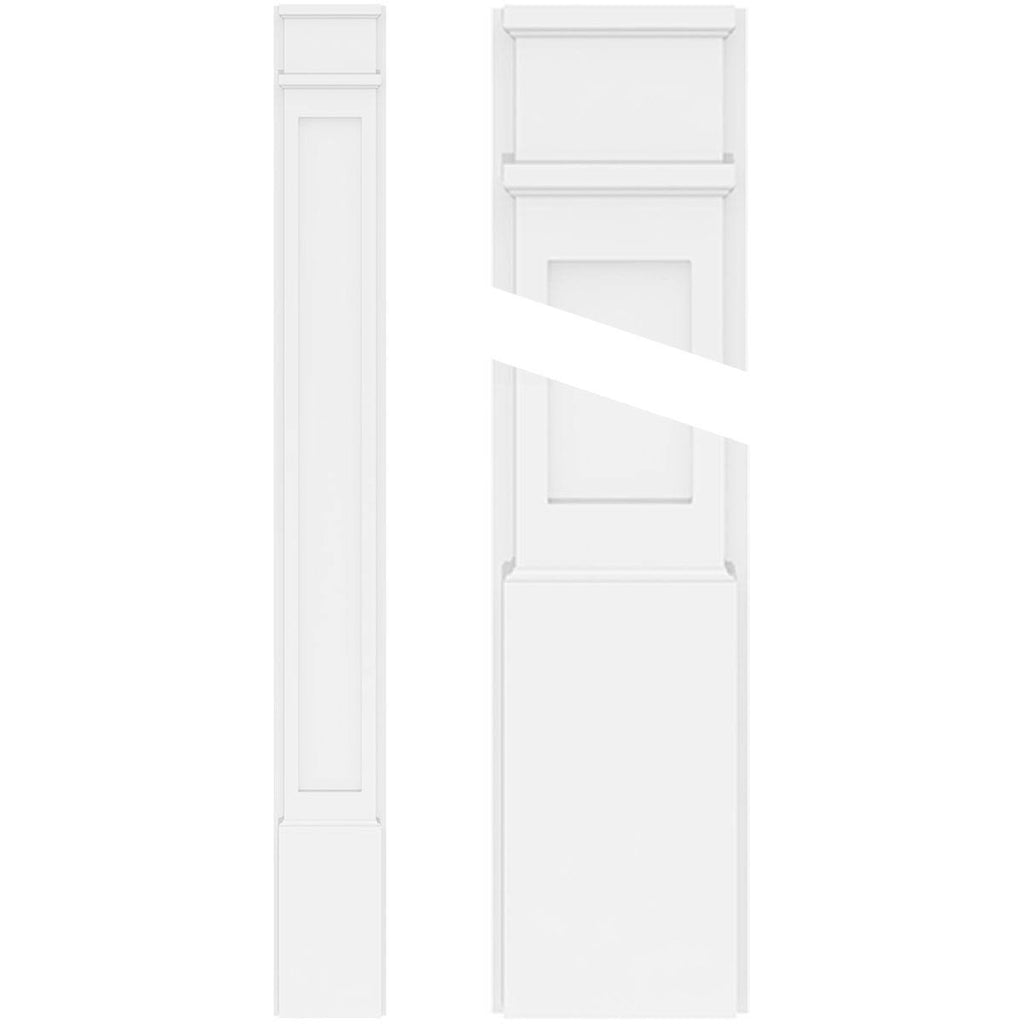 Flat Panel PVC Pilaster with Decorative Capital & Base (Pair) Z70801