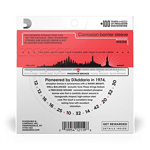 Phosphor Bronze Acoustic Guitar Strings 12-53 Light 3-Pack P967591