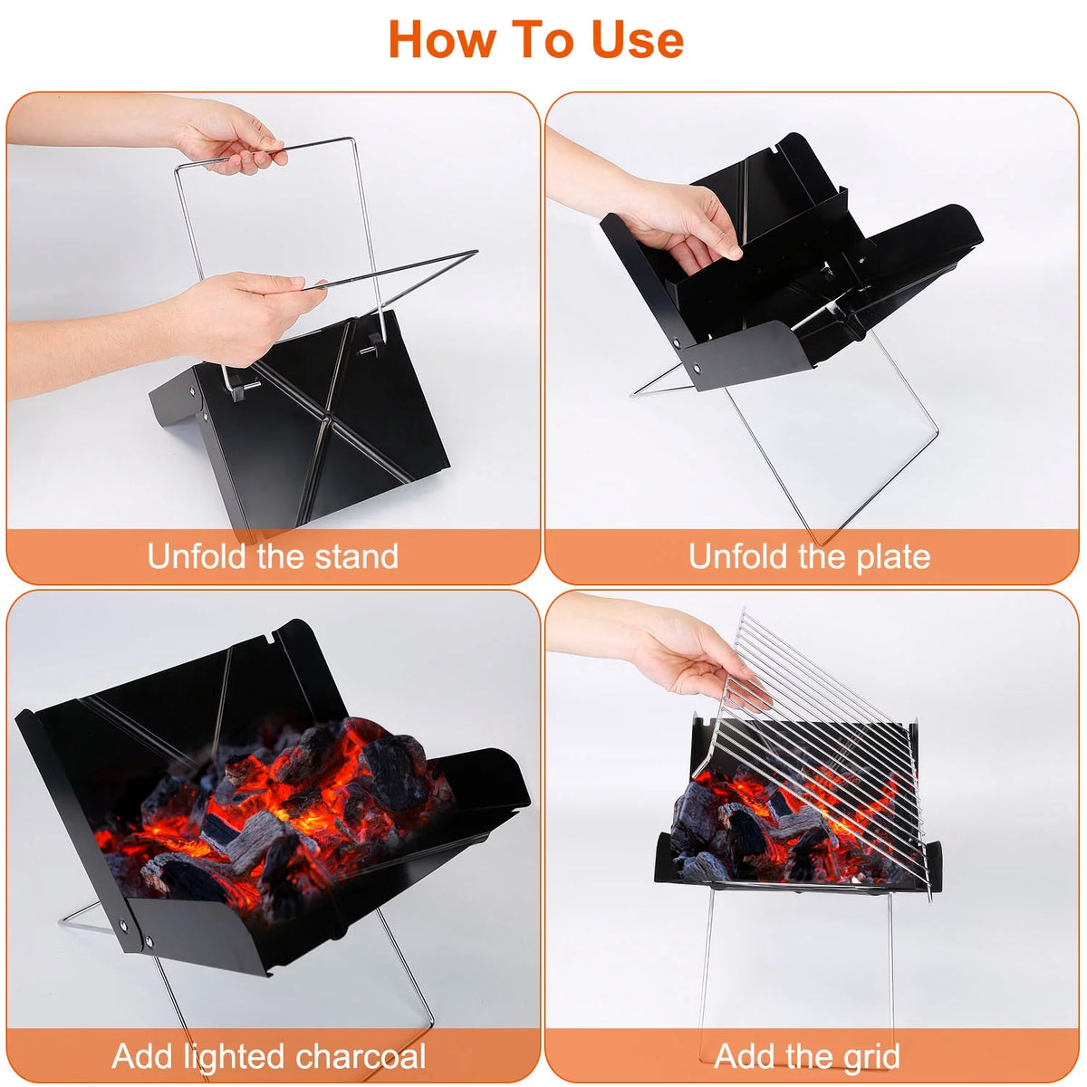 Foldable Mini Stainless Steel BBQ Grill L791