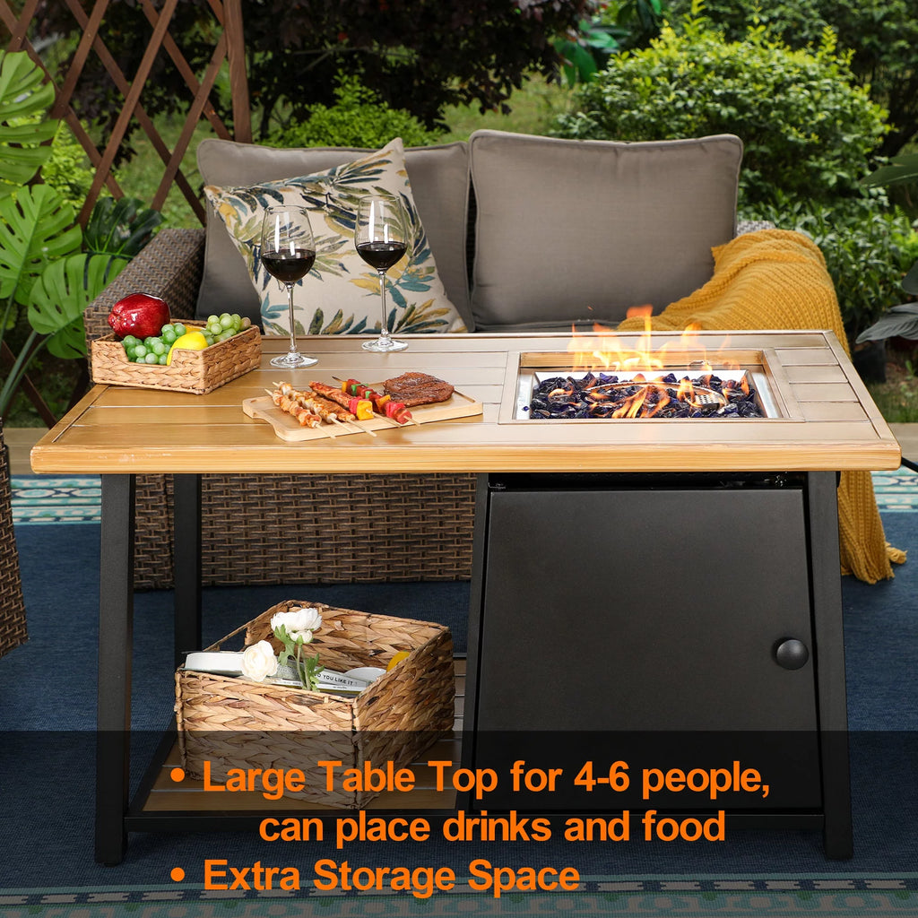 46" Outdoor Rectangular Gas Fire Pit Table S604