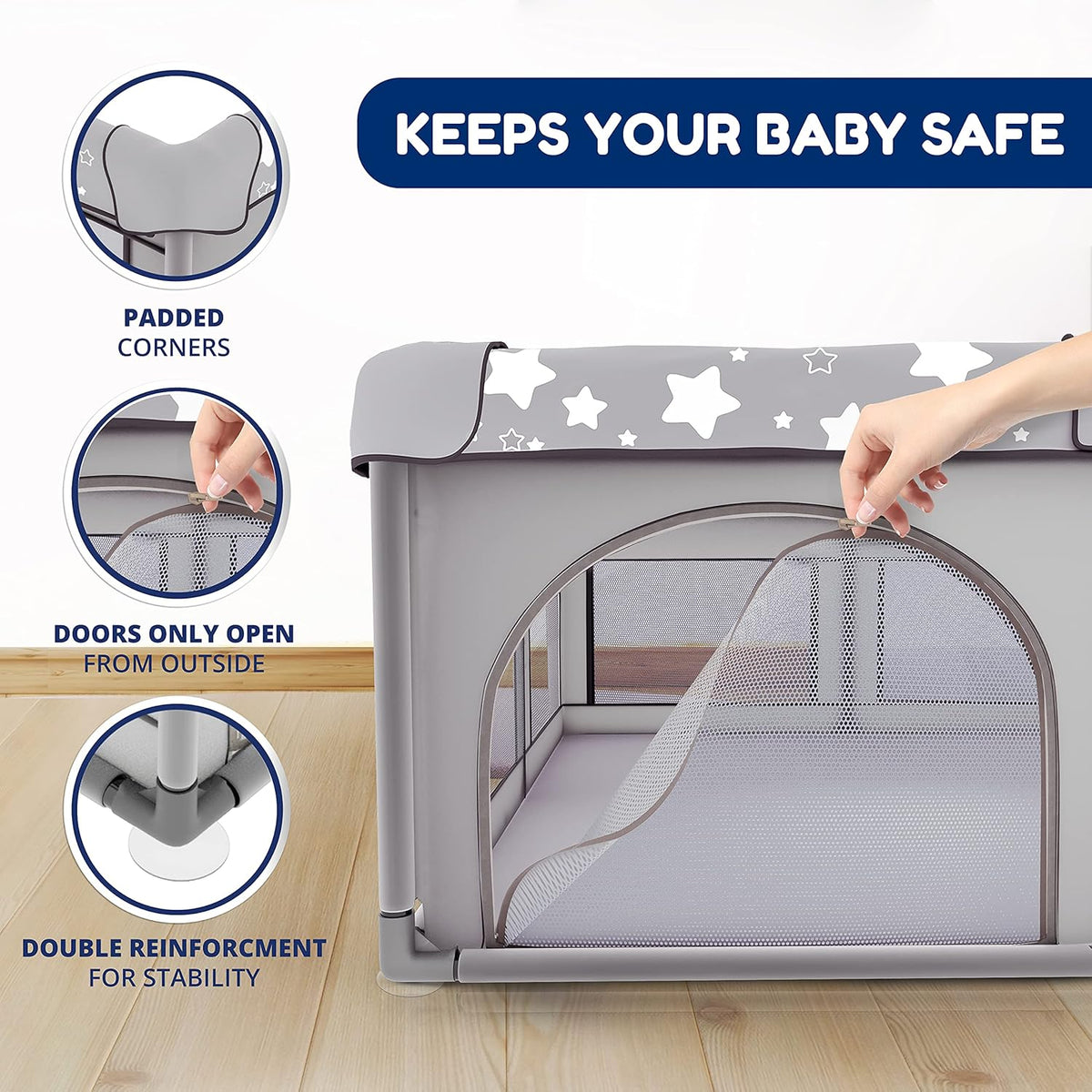 Foldable Portable Baby Playpen with Carry Case H92401