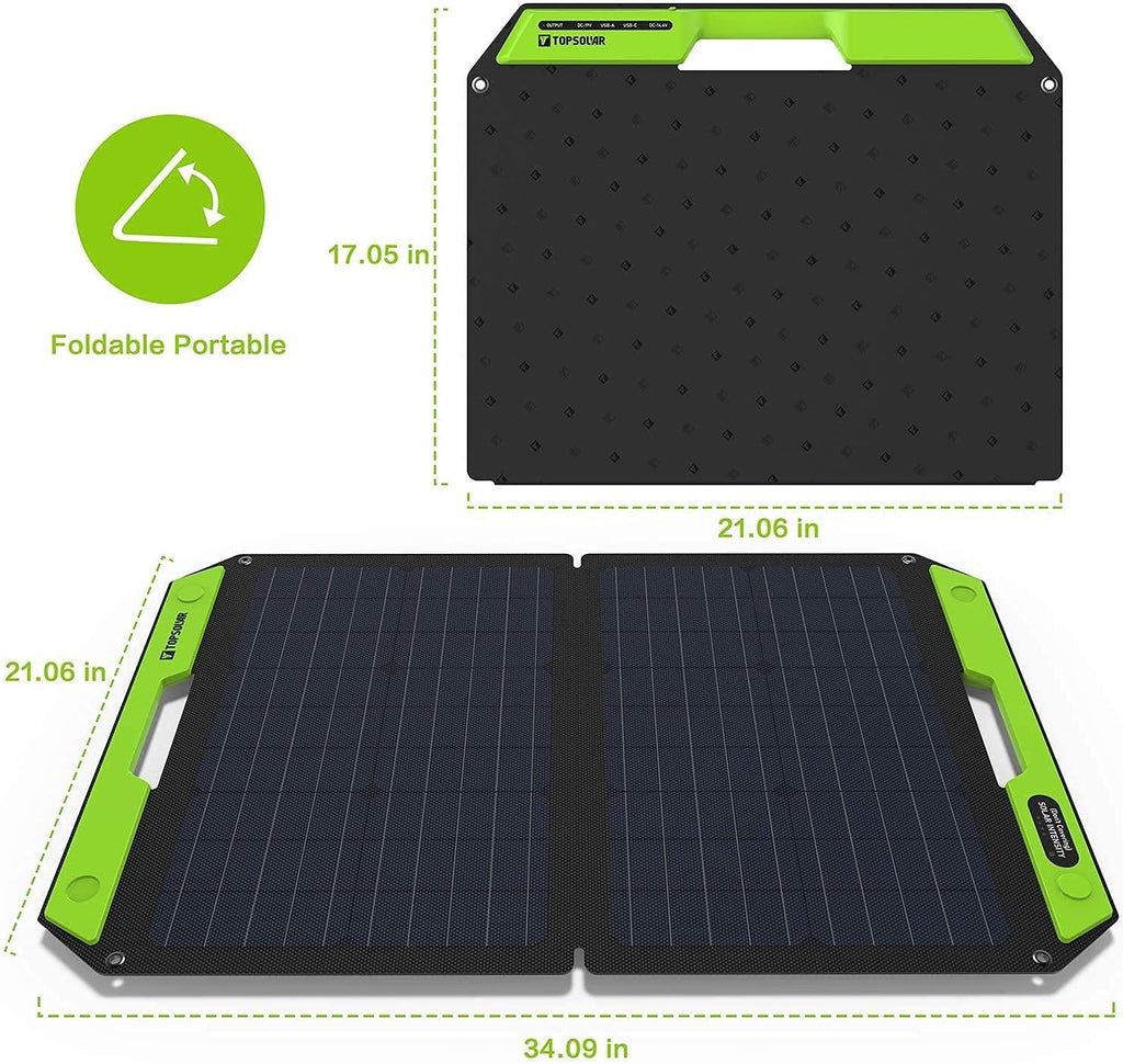 60W Foldable Portable Solar Panel Charger Kit with Dual USB Ports Q83106