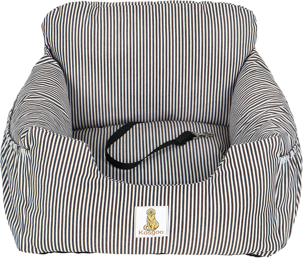 Dog Car Seat for Small Dogs, Washable Booster Seat with Storage Pockets, Brown, Pack of 2 Y98568