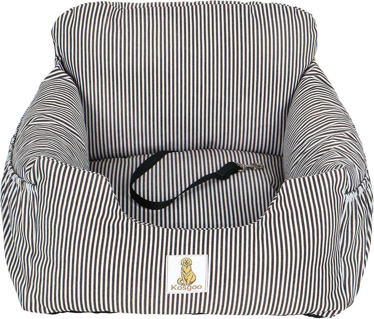 Dog Car Seat for Small Dogs, Washable Booster Seat with Storage Pockets, Brown, Pack of 2 Y98568