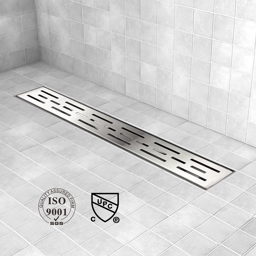 24 inch Brushed Stainless Steel Linear Shower Drain, Pack of 2 Y67879