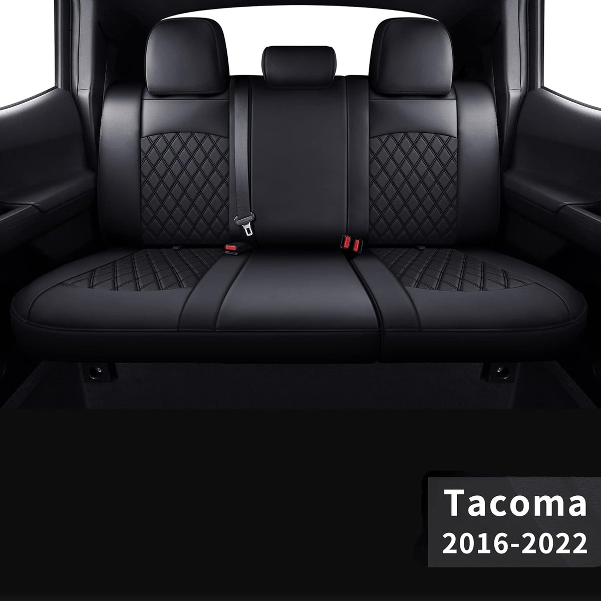 Black & Red Faux Leather Seat Covers E983