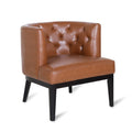Cognac Brown and Dark Brown Faux Leather Tufted Club Chair D739