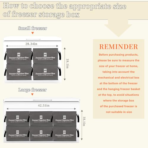Collapsible Freezer Organizer Bins with Removable Dividers R395197