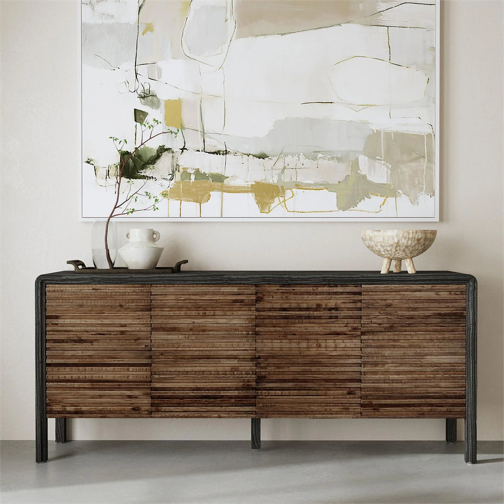 79" Reclaimed Elm Wood 4-Door Sideboard D16967