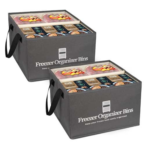 Collapsible Freezer Organizer Bins with Removable Dividers R395197
